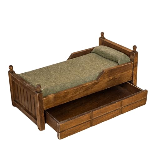 Modernes Miniatur-Schlafzimmer-Set für Puppenhäuser im Maßstab 1:12 mit Schwamm-Pad und Holzschublade, pädagogisches Spielzeug, Hausmöbel von DOSERTY