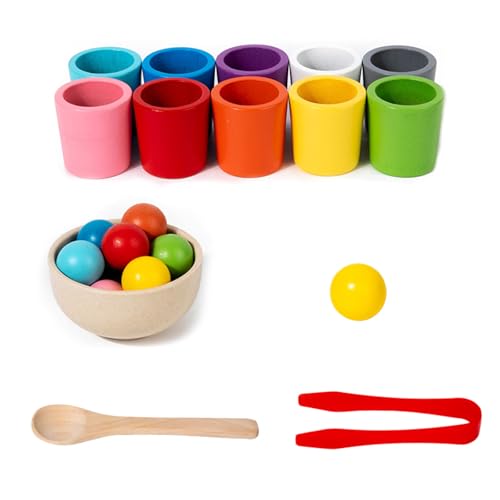 Safe Und Freundliche Farbsortier Tassen Spielzeug Mit Klammer Perfekt Für Interaktive Kleinkind Spielzeug Für Kleinkinder von DOSERTY