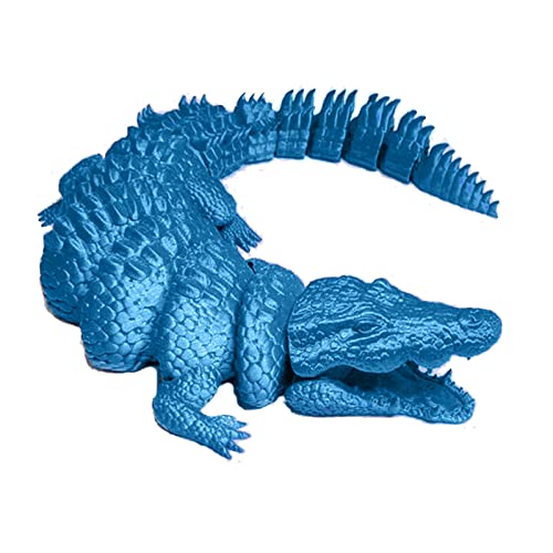 3D-gedrucktes Spielzeug, bewegliche antike Krokodil-Actionfiguren, Tierspielzeug mit flexiblen Gelenken, Tierfiguren für Sammler (Liberty Azure, 33 cm) von DOSSAYUN