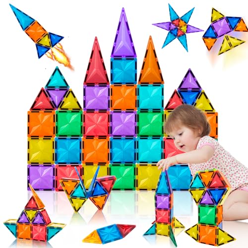 Magnetische Bausteine 32PCS Magnet Spielzeug Magnetbausteine Set Magnetspiele für Kinder ab 3 4 5 6 7 8 Jahre Junge Mädchen Spielzeug für Kinder im Alter von 3 - 8 Weihnachten Geburtstags Geschenk von DOTDROPTRY
