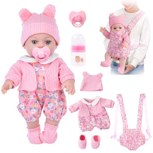 DOTVOSY - 30,5 cm Babypuppen-Set mit Kleidung und Babytrage für Puppen, Renaissance Babypuppenzubehör, inklusive Babyflaschen, Nippelspielzeug für Kinder ab 3 Jahren DOTVOSY - 30,5 cm Babypuppen-Set mit Kleidung und Babytrage für Puppen, Renaissance Babypuppenzubehör, inklusive Babyflaschen, Nippelspielzeug für Kinder ab 3 Jahren von DOTVOSY