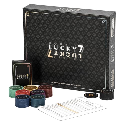 Double Lucky 7 Gesellschaftsspiel für 2 bis 7 Spieler, Casino Kartenspiel mit Strategie & Glück, Brettspiel für Erwachsene & Kinder, Spielesammlung für Familie & Freunde Double Lucky 7 Gesellschaftsspiel für 2 bis 7 Spieler, Casino Kartenspiel mit Strategie & Glück, Brettspiel für Erwachsene & Kinder, Spielesammlung für Familie & Freunde von DOUBLE LUCKY 7