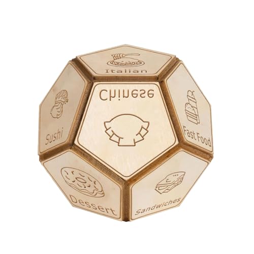 Künstlerische Zodiacs-Thema, 12-seitige Holzwürfel, graviert, langlebig, Holz für Tischspiele und Reisen, gravierte Sternzeichensymbole von DOUDINGMAO
