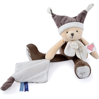 DOUDOU DC4061 Schlenker-Bär mit Schmusetuch Tag&Nacht, taupe 35 cm von DOUDOU