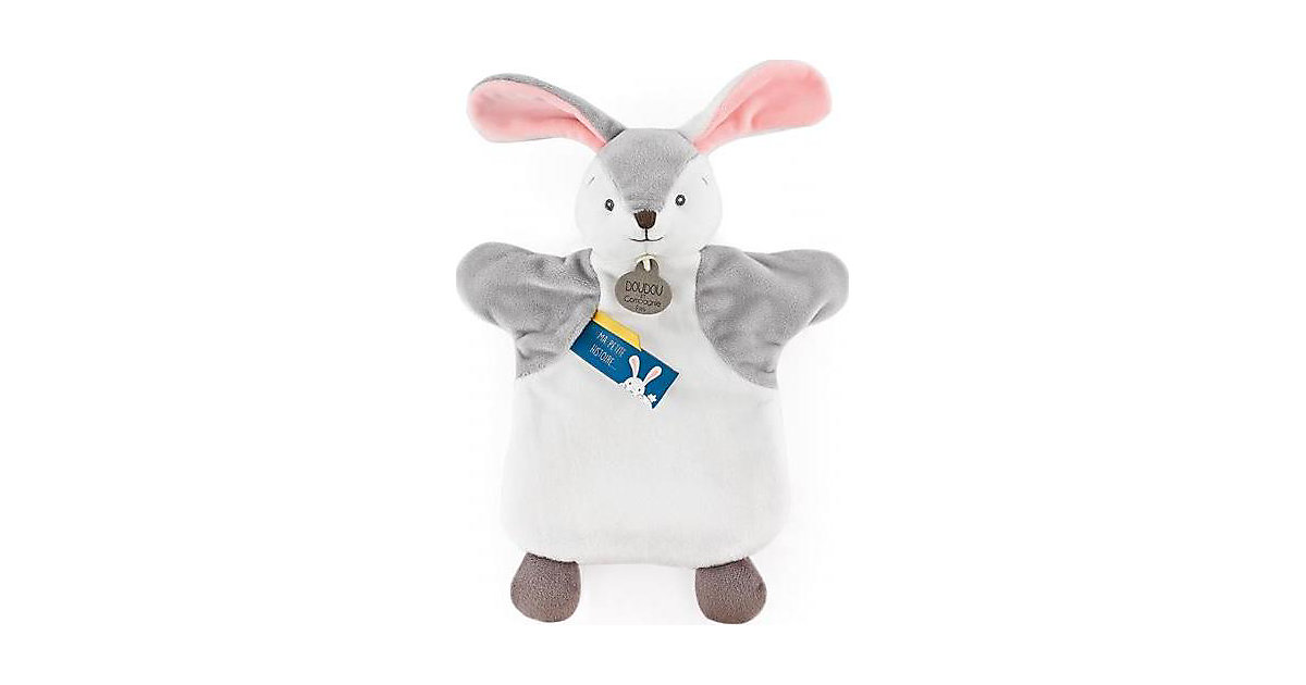 Handpuppe Hase 25cm grau/rosa von DOUDOU