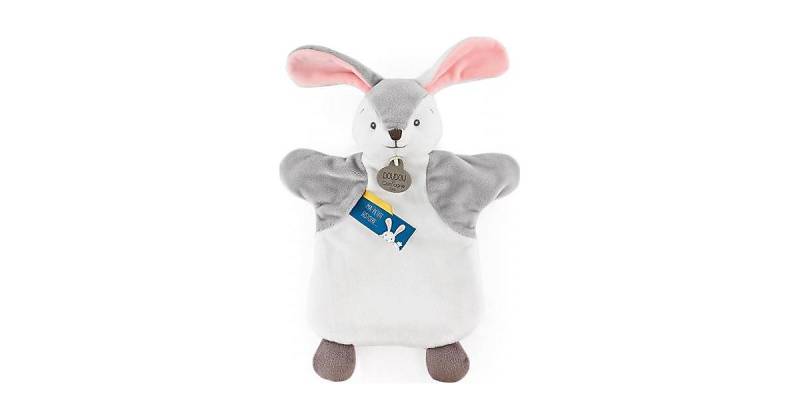 Handpuppe Hase 25cm grau/rosa von DOUDOU