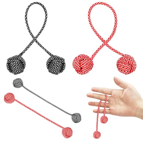 DOWNDRIFT 2 Stück Fidget Toys Erwachsene Antistress Spielzeug Handspielzeug Fallschirmschnur Anti Stress Spielzeug Adhs Spielzeugs Erwachsene Lanyard PerlenanhäNger Sportspielzeug（Schwarz + Rot） von DOWNDRIFT