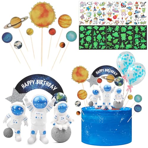 DOWNDRIFT Tortendeko Weltraum 20 Stück Weltraum Kindergeburtstag,Tortendeko Astronauten Astronauten Geburtstag Weltraum Tortendeko Planeten Deko für Astronauten Kuchendekoration von DOWNDRIFT