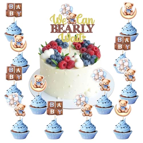 DOWNDRIFT Oh Baby Cake Topper, Tortendeko für Babyparty, Kuchen Topper Dekoration für Junge, Baby Shower Deko von DOWNDRIFT