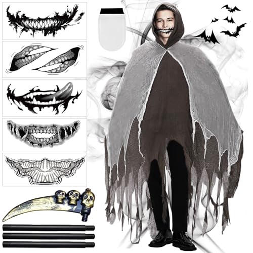 DOWNDRIFT Geister Kostüm Erwachsene,Halloween Kostüm Geist,Halloween Umhänge mit Kapuze,Halloween Geister Umhang Erwachsene,Halloween Geister Umhang für Halloween, Karneval DOWNDRIFT Geister Kostüm Erwachsene,Halloween Kostüm Geist,Halloween Umhänge mit Kapuze,Halloween Geister Umhang Erwachsene,Halloween Geister Umhang für Halloween, Karneval von DOWNDRIFT