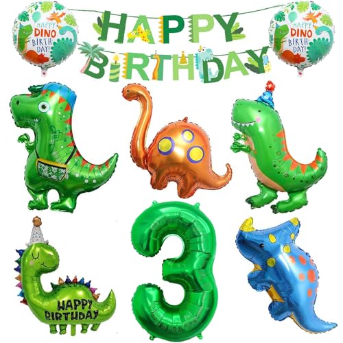 DOWNDRIFT Dino geburtstag deko 3 jahre,Dinosaurier Geburtstag Deko Dino deko kindergeburtstag,Dinosaurier Deko Kindergeburtstag für Dinosaurier Party Dschungel Party Kinder von DOWNDRIFT