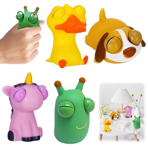DOWNDRIFT Squeeze Spielzeug, 4 Stück Popping Out Eyes Squeeze Toys, Stress Squeeze Spielzeug, Squishy Squeeze Toy Anti Stress Spielzeug Antistressball Kinder und Erwachsene von DOWNDRIFT