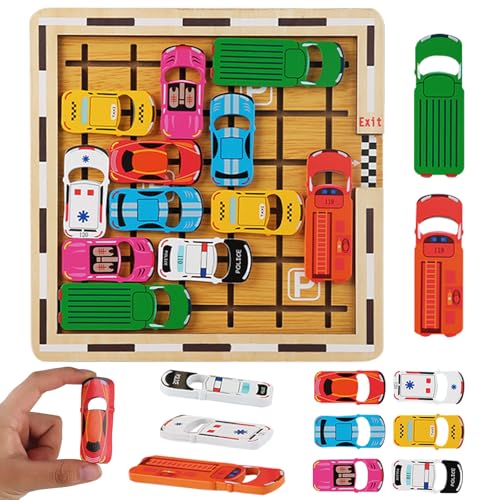 DOWNDRIFT Rush Hour Spiel,Auto Spielzeug Stauspiel Logikspiel mit 120 Levels,Logic Gehirn Car Heavy Traffic Game Travel Game,Brettspiele Kinderspielzeug Familienspiel für Jungen Mädchen 3-8 Jahre von DOWNDRIFT