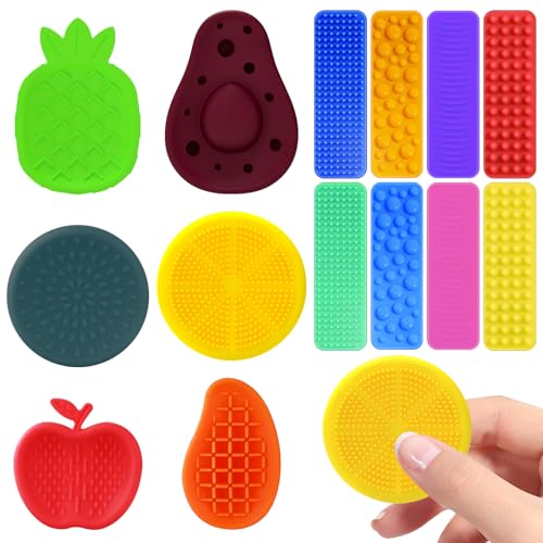 Obst Fidget Toys Sensory Stones 14 Stück Sensorik Spielzeug Adhs Spielzeug Anti Stress Kinder Sensory Worry Stone Sensorisches Toys für Stress Angst Adhs & Autismus von DOWNDRIFT