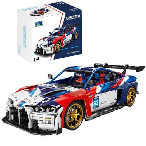 DOYAY Technik Auto für Iego Technik M4 Sportwagen, 1:8 Groß Auto KIemmbausteine, Technik Auto Rennauto Bausatz, 4550+ TeiIe MOC Supercar Auto, Kompatibel mit Iego M4 Technik Auto von DOYAY
