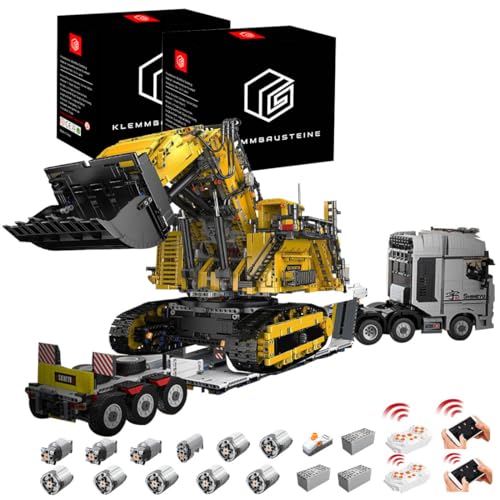 DOYAY Technik LKW mit Trailer, 8500+ Teile Technik Iiebherr Bagger Ferngesteuert, Technik Anhänger Modell Bauset Kompatibel mit Technik LKW Technik Bagger DOYAY Technik LKW mit Trailer, 8500+ Teile Technik Iiebherr Bagger Ferngesteuert, Technik Anhänger Modell Bauset Kompatibel mit Technik LKW Technik Bagger von DOYAY