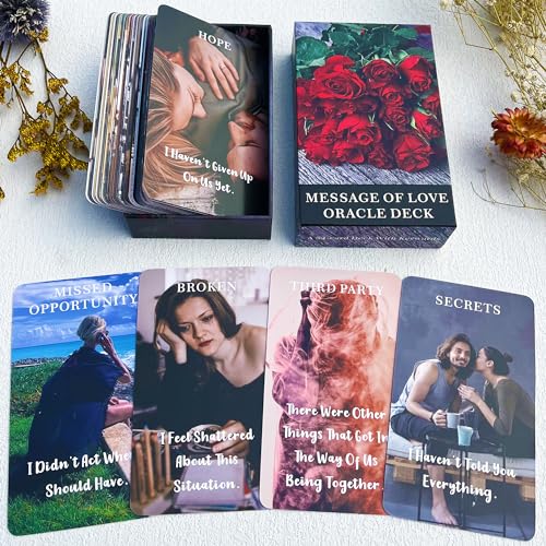 DPEHAKMK Botschaft der Liebe Orakelkarten, einschließlich Liebe, Romantik, Twin Flame, Soulmate Nachrichten, Tarotkarten Orakeldeck, Tarotkarten für Anfänger DPEHAKMK Botschaft der Liebe Orakelkarten, einschließlich Liebe, Romantik, Twin Flame, Soulmate Nachrichten, Tarotkarten Orakeldeck, Tarotkarten für Anfänger von DPEHAKMK