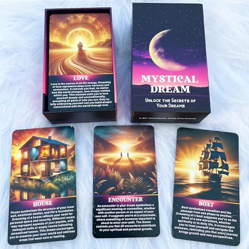 Mystical Dream Oracle Deck, Orakelkarten für Anfänger, 80 Traumsymbole Orakeldeck für Intuition, Schattenarbeit und emotionale Heilung, spirituelle Selbstentdeckung, Nachtsicht-Interpretationswerkzeug Mystical Dream Oracle Deck, Orakelkarten für Anfänger, 80 Traumsymbole Orakeldeck für Intuition, Schattenarbeit und emotionale Heilung, spirituelle Selbstentdeckung, Nachtsicht-Interpretationswerkzeug von DPEHAKMK
