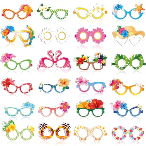 DPKOW Hawaii Partybrillen im 24er Stil, neuartige Hibiskus Papierbrillen Hawaiian Partygeschenke für Erwachsene und Kinder, Tropische Foto Requisiten Hawaii Blumen, Hawaiian Outfit Kostümzubehör DPKOW Hawaii Partybrillen im 24er Stil, neuartige Hibiskus Papierbrillen Hawaiian Partygeschenke für Erwachsene und Kinder, Tropische Foto Requisiten Hawaii Blumen, Hawaiian Outfit Kostümzubehör von DPKOW