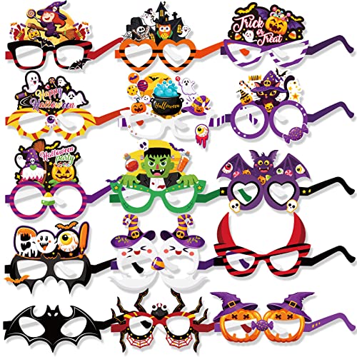 DPKOW 30pcs Papier Halloween Partybrillen für Kinder Erwachsene, Lustige Halloween Photo Booth Props für Halloween Gastgeschenke Kostüm Accessoires, Kürbis Fledermaus Spinne Geist Zombie Hexe Boo DPKOW 30pcs Papier Halloween Partybrillen für Kinder Erwachsene, Lustige Halloween Photo Booth Props für Halloween Gastgeschenke Kostüm Accessoires, Kürbis Fledermaus Spinne Geist Zombie Hexe Boo von DPKOW