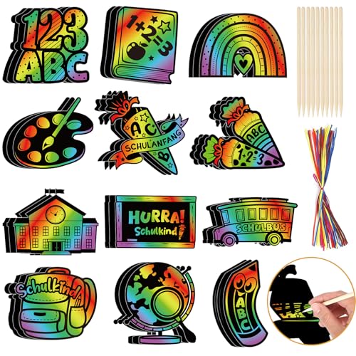 DPKOW 36 STK Einschulung Kratzbilder für Kinder, Regenbogen Tafel ABC123 Schultüte Kratzpapier Schulkind 2024 Deko Einschulung zum Zeichnen und Basteln Schulanfang Geschenke für Mädchen Jungen DPKOW 36 STK Einschulung Kratzbilder für Kinder, Regenbogen Tafel ABC123 Schultüte Kratzpapier Schulkind 2024 Deko Einschulung zum Zeichnen und Basteln Schulanfang Geschenke für Mädchen Jungen von DPKOW