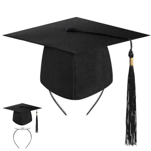 DPKOW Bachelor Doktorhut mit festem Anti-Fall-Haarreif, Graduation Hat Bachelor Geschenk Master Abschluss Hut Haarreif für Abschlussfeiern vom Universität, Hochschule, Abitur, Master DPKOW Bachelor Doktorhut mit festem Anti-Fall-Haarreif, Graduation Hat Bachelor Geschenk Master Abschluss Hut Haarreif für Abschlussfeiern vom Universität, Hochschule, Abitur, Master von DPKOW