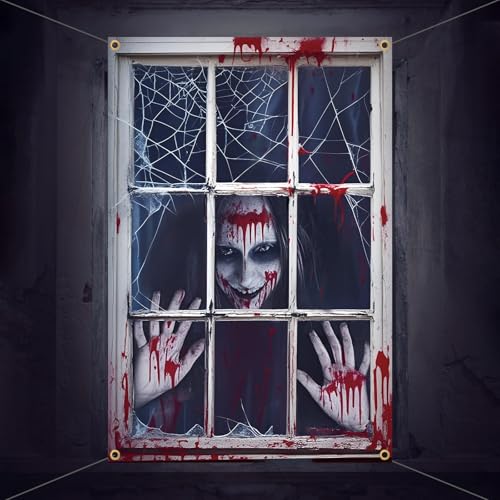 DPKOW Gruselige Halloween Banner für Tür Fenster Wand Spukhaus Deko Halloween Horror Weiblicher Geist Zombie Hintergrund Banner Unheimlich Tür Draußen Deko Requisiten, 120 * 80cm DPKOW Gruselige Halloween Banner für Tür Fenster Wand Spukhaus Deko Halloween Horror Weiblicher Geist Zombie Hintergrund Banner Unheimlich Tür Draußen Deko Requisiten, 120 * 80cm von DPKOW