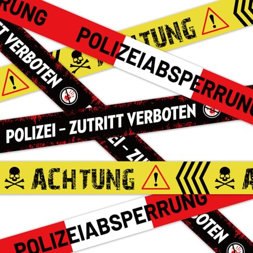 DPKOW Horror Deko Halloween Absperrband Polizei, 27m Deutsch Polizeiabsperrung Absperrband für Kinder Mottoparty Polizei Accessoire Halloween Tür Deko Spukhaus, Crime Scene Absperrband Tatort DPKOW Horror Deko Halloween Absperrband Polizei, 27m Deutsch Polizeiabsperrung Absperrband für Kinder Mottoparty Polizei Accessoire Halloween Tür Deko Spukhaus, Crime Scene Absperrband Tatort von DPKOW