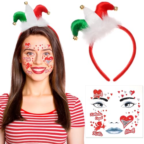 DPKOW Karneval Köln Accessoires, Köln Narrenkappe Karneval Gesichtstattoo Köln Karneval Rot Weiss, Clown Haarreif Karneval Kopfschmuck Köln Temporäre Tattoos Schminke Karneval Faschingskostüme Damen DPKOW Karneval Köln Accessoires, Köln Narrenkappe Karneval Gesichtstattoo Köln Karneval Rot Weiss, Clown Haarreif Karneval Kopfschmuck Köln Temporäre Tattoos Schminke Karneval Faschingskostüme Damen von DPKOW