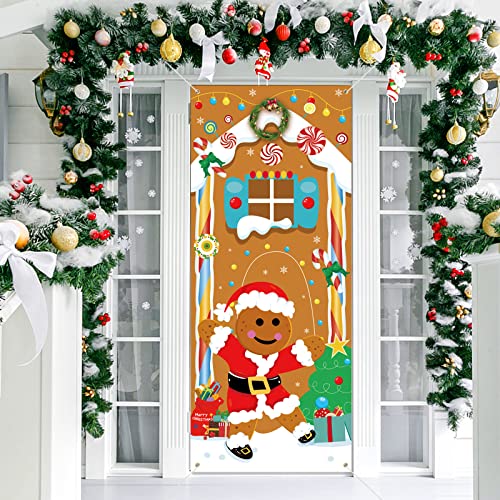 DPKOW Lebkuchenmann Haus Banner für Weihnachtsdekoration, Stoffbanner für Weihnachten Wand Drinnen Dekoration, Weihnachten Tür Hintergrund Deko, Großes Weihnachten Foto Requisiten Poster, 183*76cm DPKOW Lebkuchenmann Haus Banner für Weihnachtsdekoration, Stoffbanner für Weihnachten Wand Drinnen Dekoration, Weihnachten Tür Hintergrund Deko, Großes Weihnachten Foto Requisiten Poster, 183*76cm von DPKOW