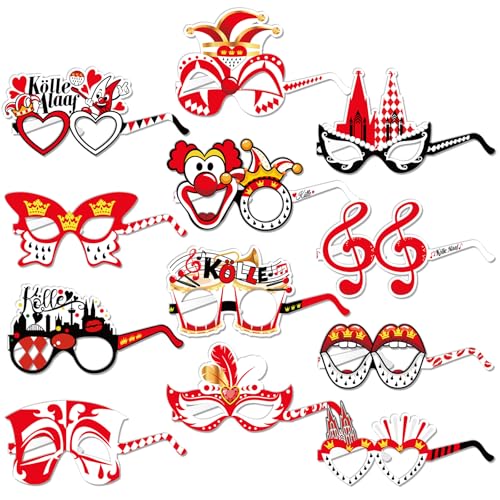 DPKOW 24 Stk Lustige Köln Partybrille Karneval Köln Accessoires, Rot Weiss Köln Papierbrille Masken Köln Karneval Kostüm Zubehör für Erwachsene Kinder Maskerade Köln Gastgeschenke Fasching Accessoires DPKOW 24 Stk Lustige Köln Partybrille Karneval Köln Accessoires, Rot Weiss Köln Papierbrille Masken Köln Karneval Kostüm Zubehör für Erwachsene Kinder Maskerade Köln Gastgeschenke Fasching Accessoires von DPKOW