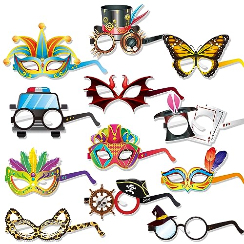 DPKOW Lustige Partybrille Karneval Maskerade Masken Pirat Clown Schmetterling Teufel Papier Brillen Halloween Karneval Kostüm Zubehör für Erwachsene Kinder Geburtstag Maskerade Gastgeschenke, 24 Stück DPKOW Lustige Partybrille Karneval Maskerade Masken Pirat Clown Schmetterling Teufel Papier Brillen Halloween Karneval Kostüm Zubehör für Erwachsene Kinder Geburtstag Maskerade Gastgeschenke, 24 Stück von DPKOW