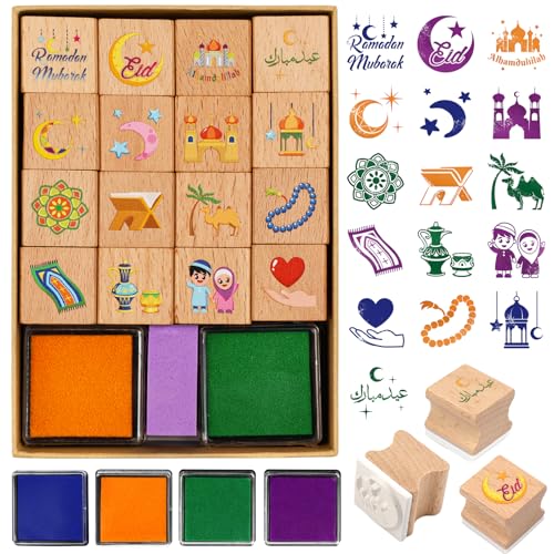DPKOW Ramadan Eid Stempel für Kinder Basteln Geschenk, Hölzern Stempel mit Stempelkissen für DIY Karte Scrapbooking Beschäftigung, Spiel Aktivitäten Islamische Drucken Gadget DPKOW Ramadan Eid Stempel für Kinder Basteln Geschenk, Hölzern Stempel mit Stempelkissen für DIY Karte Scrapbooking Beschäftigung, Spiel Aktivitäten Islamische Drucken Gadget von DPKOW