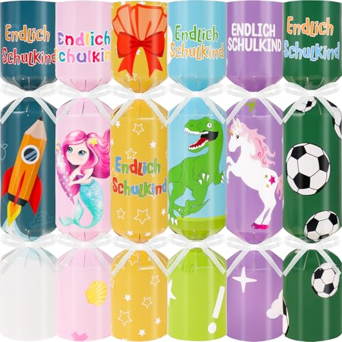 DPKOW Schulkind Schultüte Füllung Mädchen Jungen, Einschulung Geschenkboxen Schulanfang Geschenkverpackung Mädchen Jungen Schultüte Bastelset, 12 Crackers Boxen Einhorn Fußball Geschenk Einschulung DPKOW Schulkind Schultüte Füllung Mädchen Jungen, Einschulung Geschenkboxen Schulanfang Geschenkverpackung Mädchen Jungen Schultüte Bastelset, 12 Crackers Boxen Einhorn Fußball Geschenk Einschulung von DPKOW