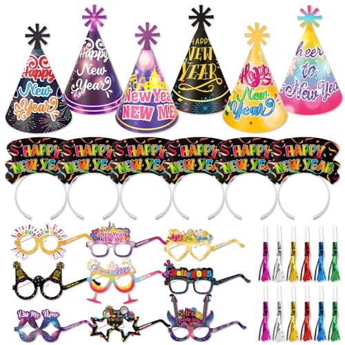 DPKOW Silvester Deko 2026 Party Set Partyhüte Silvester Haarreif Partybrille Silvester Fransenbläser für Deko Silvester Party 2026 Silvester Outfit Damen Männer Silvester Foto Requisiten,42 Stück DPKOW Silvester Deko 2026 Party Set Partyhüte Silvester Haarreif Partybrille Silvester Fransenbläser für Deko Silvester Party 2026 Silvester Outfit Damen Männer Silvester Foto Requisiten,42 Stück von DPKOW