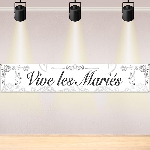 DPKOW Vive Les Mariés Bannière Pour Mariage Décoration Fournitures, Français Bannière Pour Mariage Intérieur Extérieur Décoration, 270 * 35cm DPKOW Vive Les Mariés Bannière Pour Mariage Décoration Fournitures, Français Bannière Pour Mariage Intérieur Extérieur Décoration, 270 * 35cm von DPKOW