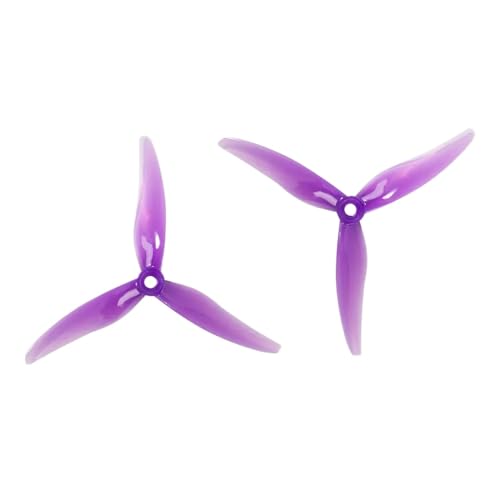 12 Paare 5 Zoll Tri-Propeller-Requisiten CW CCW kompatibel mit bürstenlosen Motoren Kompatibel mit FPV-Rennsport-Drohnen 24 Teile(12 Pairs Purple) von DPLBAZHC