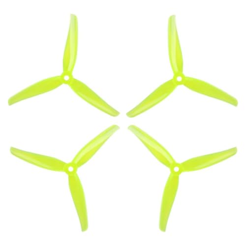 20pcs 10pairs 5 Zoll 3 und Tri-Propeller mit 5 mm Montageloch, die mit FPV-Drohnen kompatibel sind(Crystal Yellow) von DPLBAZHC