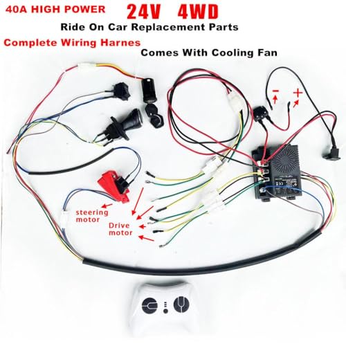 24 V 4WD Self -Made -Kraft -Elektroauto -Kabelbaum mit 2,4 -g -Fernbedienungs -Set von DPLBAZHC