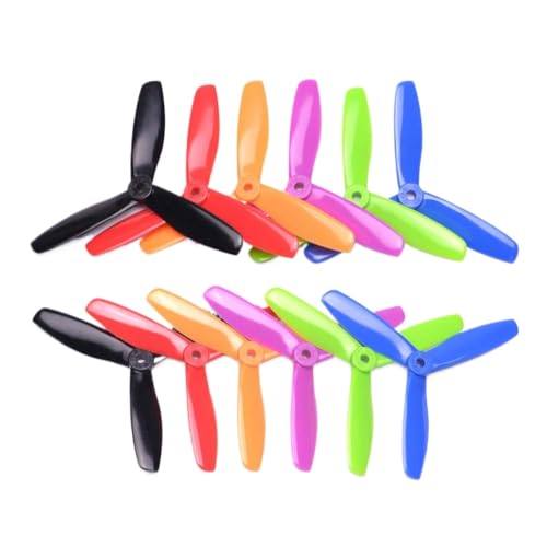 6 oder 12 Paare 5045 DREI Bullnose Propeller CW/CCW kompatibel mit 250 FPV Racing Quadcopter ZMR210 250(12pairs Blue) von DPLBAZHC