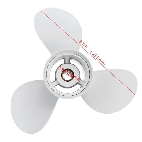 Aluminiumboot-Außenborder Propeller kompatibel mit 20-30 PS-Motoren 10 Spline Zahn 3 R Drehung 9 7/8 x 14 664-45952-00-EL Aluminiumboot-Außenborder Propeller kompatibel mit 20-30 PS-Motoren 10 Spline Zahn 3 R Drehung 9 7/8 x 14 664-45952-00-EL von DPLBAZHC