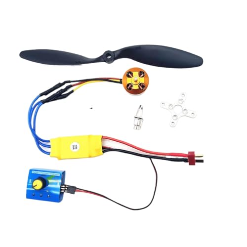 Bürstenloser Motor A2212 1400KV 2200KV 30A 40A ESC -kompatibel mit RC Fixed Flügelhubschrauber und kleinen Ventilatoren wie SU27 KT mit 6040 8060 Propeller(30AKV1400 Tester8060) von DPLBAZHC