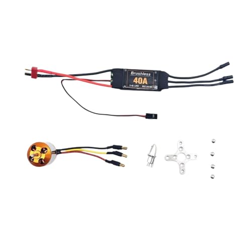 Bürstenloser Motor A2212 1400KV 2200KV 30A 40A ESC -kompatibel mit RC Fixed Flügelhubschrauber und kleinen Ventilatoren wie SU27 KT mit 6040 8060 Propeller(40A ESC KV2450) von DPLBAZHC