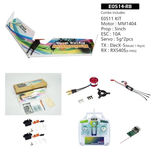 EPP RC Aircraft DW Hobby Regenbogen Fliegenflügel 800mm Flügelspannwiederholungsstil Fernbedienung Flugzeug Flugzeug Kit(E0514-R8) von DPLBAZHC