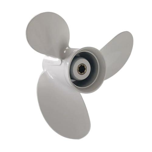 Marine-Außenborder-Propeller Aluminium für 6-9.9 Motoren kompatibel mit verschiedenen Modellen 7 Zahngrößen 8.9x8.5 8.9x9.5 8 1/2x7 1/2 8 1/2x8(8.9X9.5) von DPLBAZHC