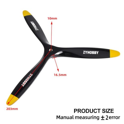 Schwarz -Gelbe Buchenholz Propeller mit 3 in Größen erhältlich 14 15 16 17 18 20 21 Zoll(16x6inch) von DPLBAZHC