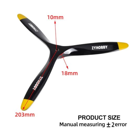 Schwarz -Gelbe Buchenholz Propeller mit 3 in Größen erhältlich 14 15 16 17 18 20 21 Zoll(16x8inch) von DPLBAZHC