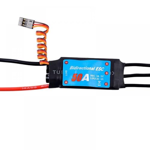 Universelle 12A-200A Bidirektionale bürstenlose ESC Kompatibel mit RC-Autos und pneumatische Unterwasserpropeller(50A (2-6S)) von DPLBAZHC