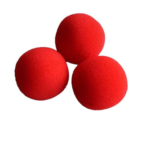 DPWOUM 10 Stück rote magische weiche rote Schwammbälle Nahaufnahmen klassische Straßenkomödie kleine magische Ball Trick-Requisiten (4,5 cm), Magic Supplies von DPWOUM