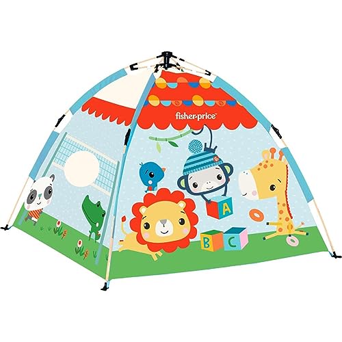 DQB DeQUBE Fisher Price-Kinderzelt, faltbar, XL-mit seitlichem Korb und 20 Kugeln, Maße: 64 x 42 x 82 cm (Deqube 920D00175) von DQB DeQUBE